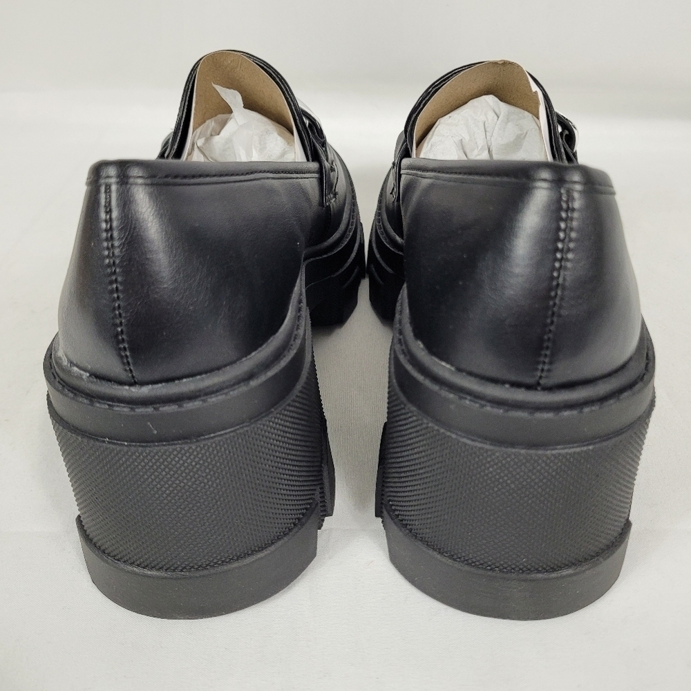 NIB JustFab Drew Lug Sole Loafers Black Size 8 MSRP $65 - Picture 4 of 9